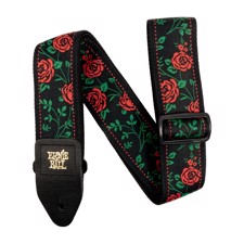 Ernie Ball EB-5318 Spanish Rose Strap - The world's number one Polypro guitar strap in stylish new designs featuring embroidered leather ends with durable yet comfortable Polypropylene webbing
